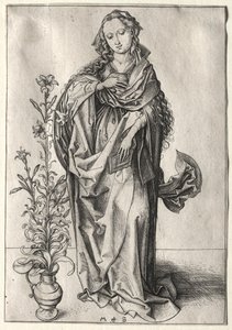 受胎告知の聖母。 作： Martin Schongauer