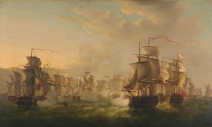 ブローニュ近郊でオランダ艦隊とイギリス艦隊が激突 作： Martin Schouman