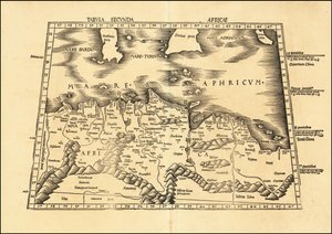 1513年 マルティン・ヴァルトゼーミュラーによるプトレマイオスの第2アフリカ地図 作： マーティン・ヴァルトゼーミュラー