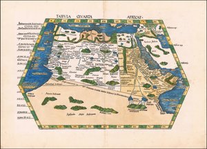 1513 マルティン・ヴァルトゼーミュラーによるプトレマイオスの第4アフリカ地図 作： マーティン・ヴァルトゼーミュラー
