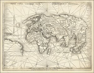 1513年の地図 - Orbis Typus Universalis Iuxta Hydrographorum Traditionem 作： マーティン・ヴァルトゼーミュラー