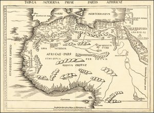 マルティン・ヴァルトゼーミュラーによる1513年の北アフリカ地図 作： マーティン・ヴァルトゼーミュラー