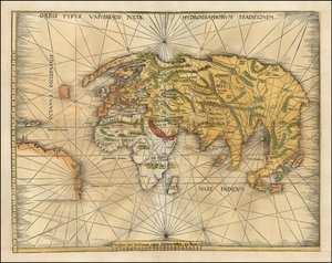 マルティン・ヴァルトゼーミュラーによる1513年の世界地図 作： マーティン・ヴァルトゼーミュラー