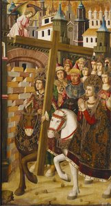 Pyhä Helene ja keisari Heraklius (575-641) Pyhän Ristin kanssa Jerusalemin porttien edessä 作： Martin & Ximenez Miguel (fl.1466 1505) Bernat