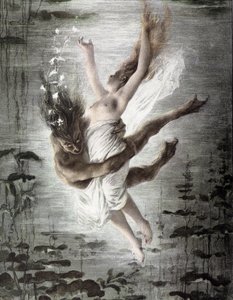 若い女性を誘拐する海の怪物（14299の詳細）、「「Allegorien」」、Martin Gerlach、c。 1900年。 作： Martin senior Gerlach