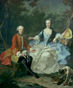1760年代初頭の確率で、ハンターのガイと妻とのジャコモデュラッツォ1717-1794を数えます。 作： Martin van Meytens