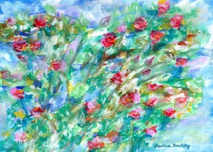 窓の前のバラの茂み 作： Martina Konitzky