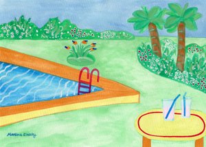 プールで雨の前に 作： Martina Konitzky