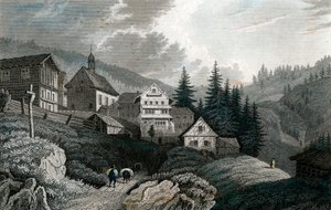 スイス・リギのマリア・シュネー教会（1850年）。 作： Martini