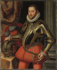 オーストリアのエルンスト大公の肖像画、4分の3の長さの鎧、1580年頃 作： Martino Rota