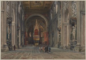 ラテラーノのサン・ジョヴァンニの内部、ローマ、c。 1896年。 作： Martino del Don