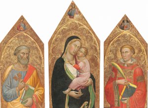 祝福のキリストを抱く聖母子と聖ペテロ、ジェームズ・マジョール、アンソニー...1415～1420年頃 作： Martino di Bartolomeo di Biagio
