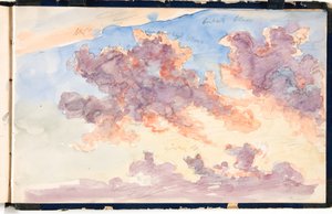 クラウド研究。 夕焼け空 作： Martinus Rørbye