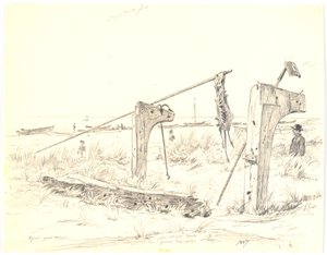 ボート乗り場のあるビーチロット、スカーゲン 作： Martinus Rørbye
