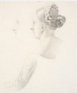 左、肩、左腕の横顔の女性の頭 作： Martinus Rørbye