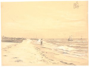 Sønderstrand の一部、Skagen 作： Martinus Rørbye