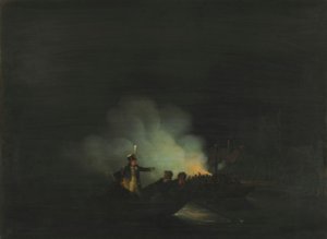 オランダ語：1813年11月22日夜、国家警備隊司令官マタイス・ビーラエルツのパペンドレヒトへの横断