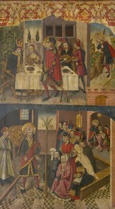 聖クリストファーがサタンを恐れた王を去る、聖クリストファーとその改宗者、1480-85