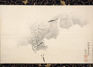 ホワイトヘロン、1769年。 作： Maruyama Okyo