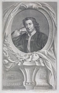 Thomas Otway (1652-85)のポートレート、Jacobus Houbraken (1698-1780)の彫刻（エングレーヴィング 作： Mary (after) Beal