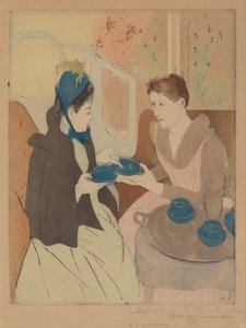 アフタヌーンティーパーティー 作： Mary Cassatt