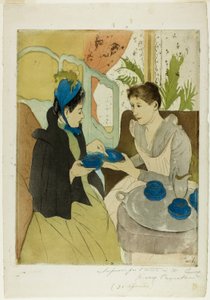 アフタヌーンティーパーティー 作： Mary Cassatt