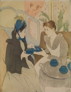アフタヌーンティーパーティー 作： Mary Cassatt