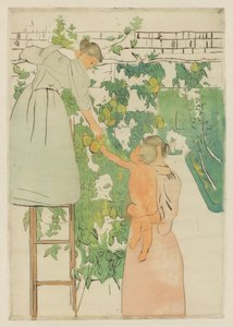 Gathering Fruit（1893年頃）。 作： Mary Cassatt