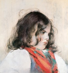 子供の頭（紙にパステル） 作： Mary Cassatt