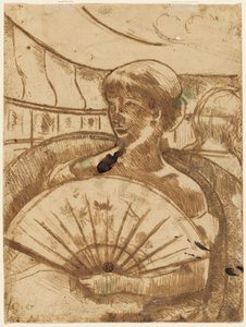 オペラボックスの中で［裏面］、1880年 作： Mary Cassatt