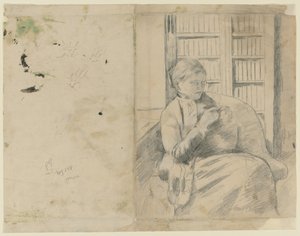 図書館で編むこと、図書館で編むこと、c。 1881年。 作： Mary Cassatt
