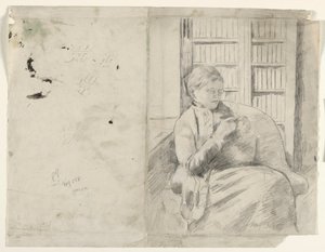 図書館での編み物c。 1881年。 作： Mary Cassatt