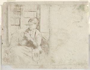 図書館で編み物c。 1881年。 作： Mary Cassatt