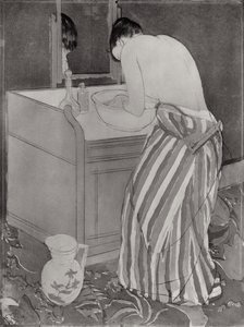 La Toilette、1891年（紙にドライポイントと熟知者） 作： Mary Cassatt