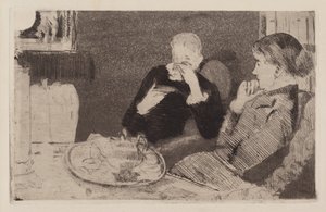 リディアと母親のお茶会 作： Mary Cassatt
