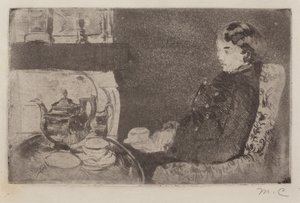 アフタヌーンティーのリディア 作： Mary Cassatt