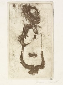 コートと帽子を被ったマドモアゼル・ルゲc。 1883 作： Mary Cassatt