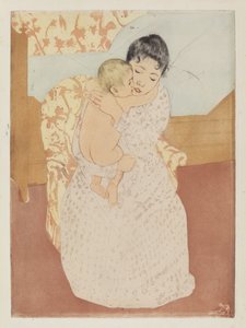 母性愛撫 作： Mary Cassatt