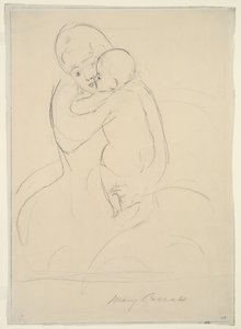 母性愛撫、1921年 作： Mary Cassatt