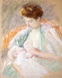 彼女の子供を育てる母ローズ、1900年頃（紙にパステル）