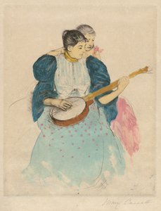 バンジョー・レッスン」1893年頃 作： Mary Cassatt