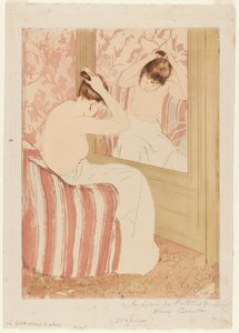 髪形、1890-1891。 作： Mary Cassatt
