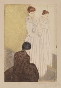 1890年から1891年にかけての「フィッティング」。 作： Mary Cassatt