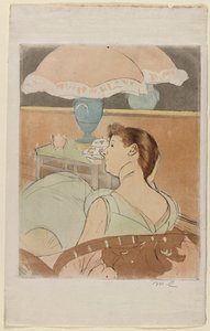 ランプ、1890-1891。 作： Mary Cassatt