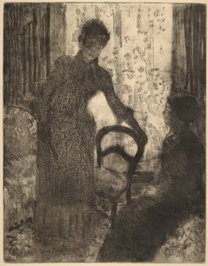 1880年頃の「The Visitor」。 作： Mary Cassatt