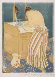 女性の入浴（La Toilette）、1890-1（ドライポイントとアクアチント） 作： Mary Cassatt