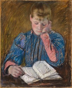 読書する少女 Jeune Fille Lisant, c. 1894. 作： Mary Cassatt