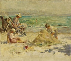 At the Seaside（油彩・キャンバス 作： Mary Constance Oliver