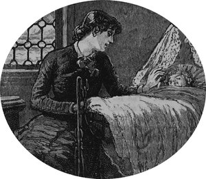 寝ている子供を確認する母親 作： Mary Ellen Edwards