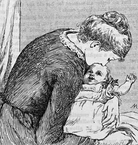 子供を抱きしめる母親 作： Mary Ellen Edwards